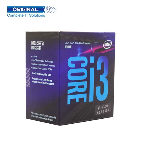 Intel 9th Gen Core i3-9100  4 Cores up to-3.6GHz 6MB Cache LGA1151 Processor