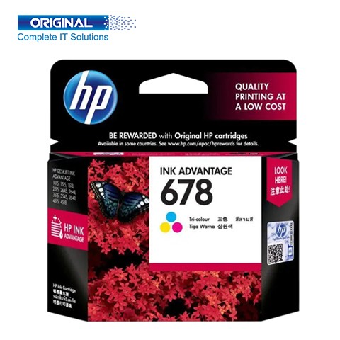 HP 678 Tri-color Original Ink Advantage Cartridge-(CZ108AA)