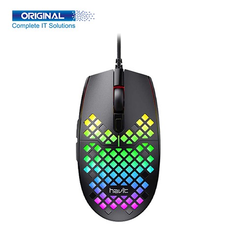 Havit MS1008 RGB Backlit Wired Black Optical Gaming Mouse