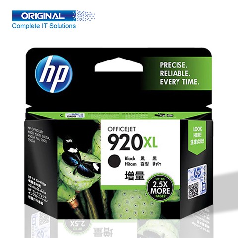 HP 920XL High Yield Black Original Ink Cartridge (CD975AA)