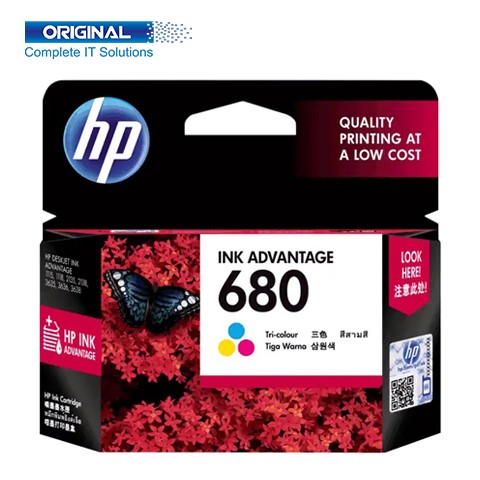 HP 680 Tri-color Original Ink Advantage Cartridge-(F6V26AA)