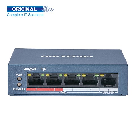 Hikvision DS-3E0105P-E/M(B) 4-Port Fast Ethernet Unmanaged POE Switch