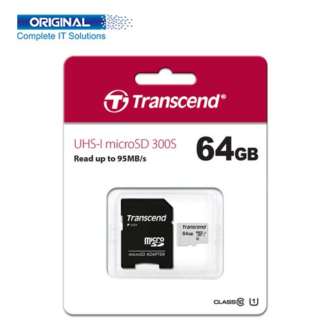 Transcend 300S 64GB UHS-I U1 microSD Memory Card