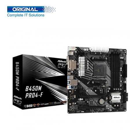 ASRock B450M Pro4-F DDR4 2nd Gen AMD AM4 Socket Motherboard