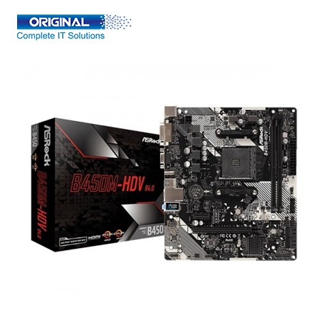 ASRock B450M-HDV R4.0 DDR4 2nd Gen AMD AM4 Socket Motherboard
