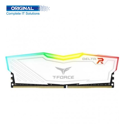 Team T-Force Delta 8GB 3200MHz RGB White DDR4 Gaming Desktop Ram