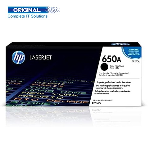 HP 650A Black Original Color LaserJet Toner (CE270A)