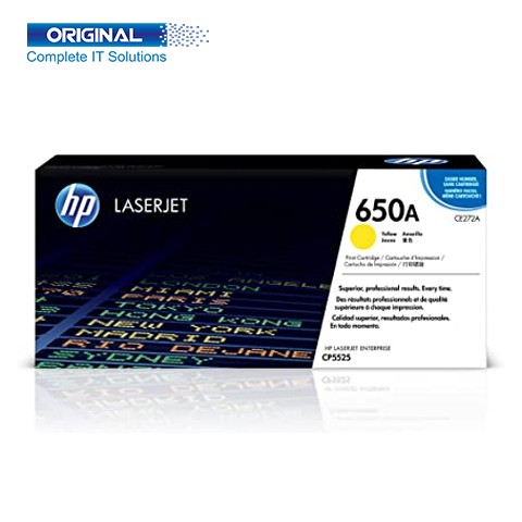 HP 650A Yellow Original Color LaserJet Toner (CE272A)