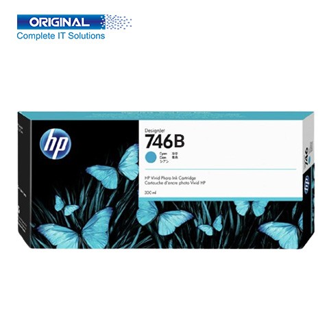 HP 746B 300-ml Cyan DesignJet Ink Cartridge-3WX36A
