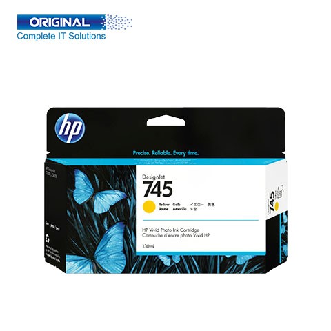 HP 745 130-ml DesignJet Yellow Ink Cartridge F9J96A