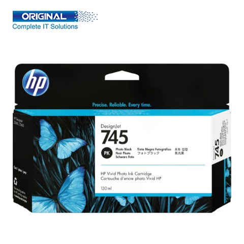 HP 745 130-ml DesignJet Photo Black Ink Cartridge F9J98A