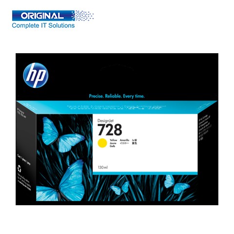 HP 728 130-ml DesignJet Yellow Ink Cartridge F9J65A