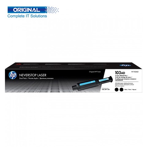 HP 103AD Dual Pack Black Original Neverstop Laser Toner Reload Kit