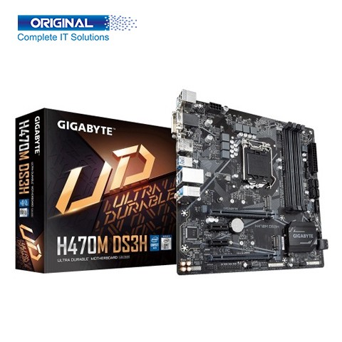 Gigabyte H470M DS3H 10th Gen Intel LGA1200 Socket Micro ATX Motherboard