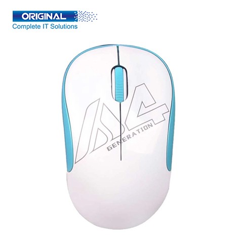 A4 Tech G3-300N White-Blue V-Track Wireless Mouse