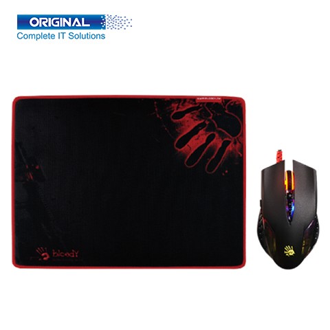 A4Tech Bloody Q5081S Neon X'Glide Gaming Mouse & Mouse Pad Combo