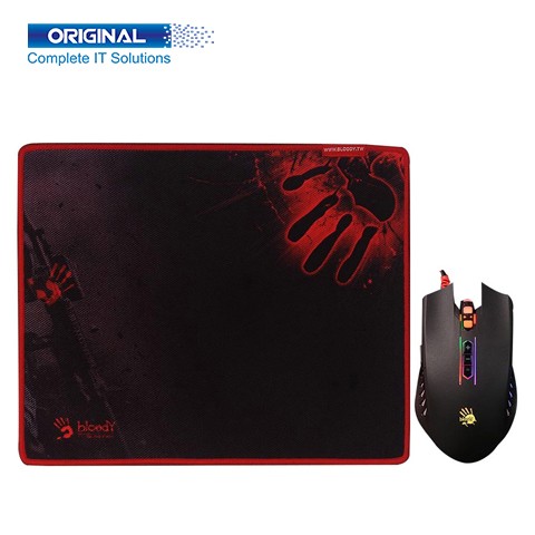 A4Tech Bloody Q8181S Neon X Glide Gaming Mouse & Mouse Pad