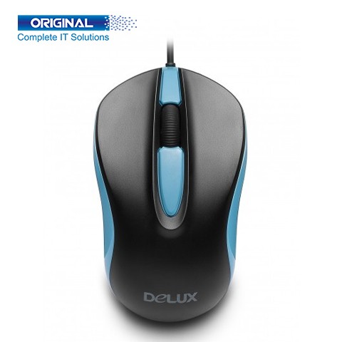 Delux Dlm-137BU USB Black Blue Optical Mouse