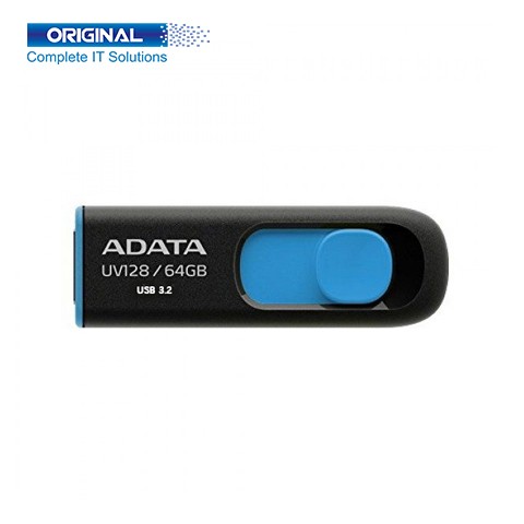 ADATA UV128 64GB USB 3.2 Black-Blue Pen Drive