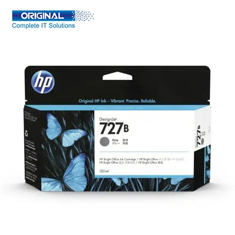 HP 727B 130-ml DesignJet Gray Ink Cartridge 3WX15A