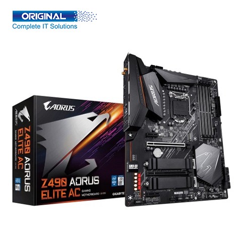 Gigabyte Z490 Aorus Elite AC Wi-Fi 10th Gen Intel LGA1200 Motherboard